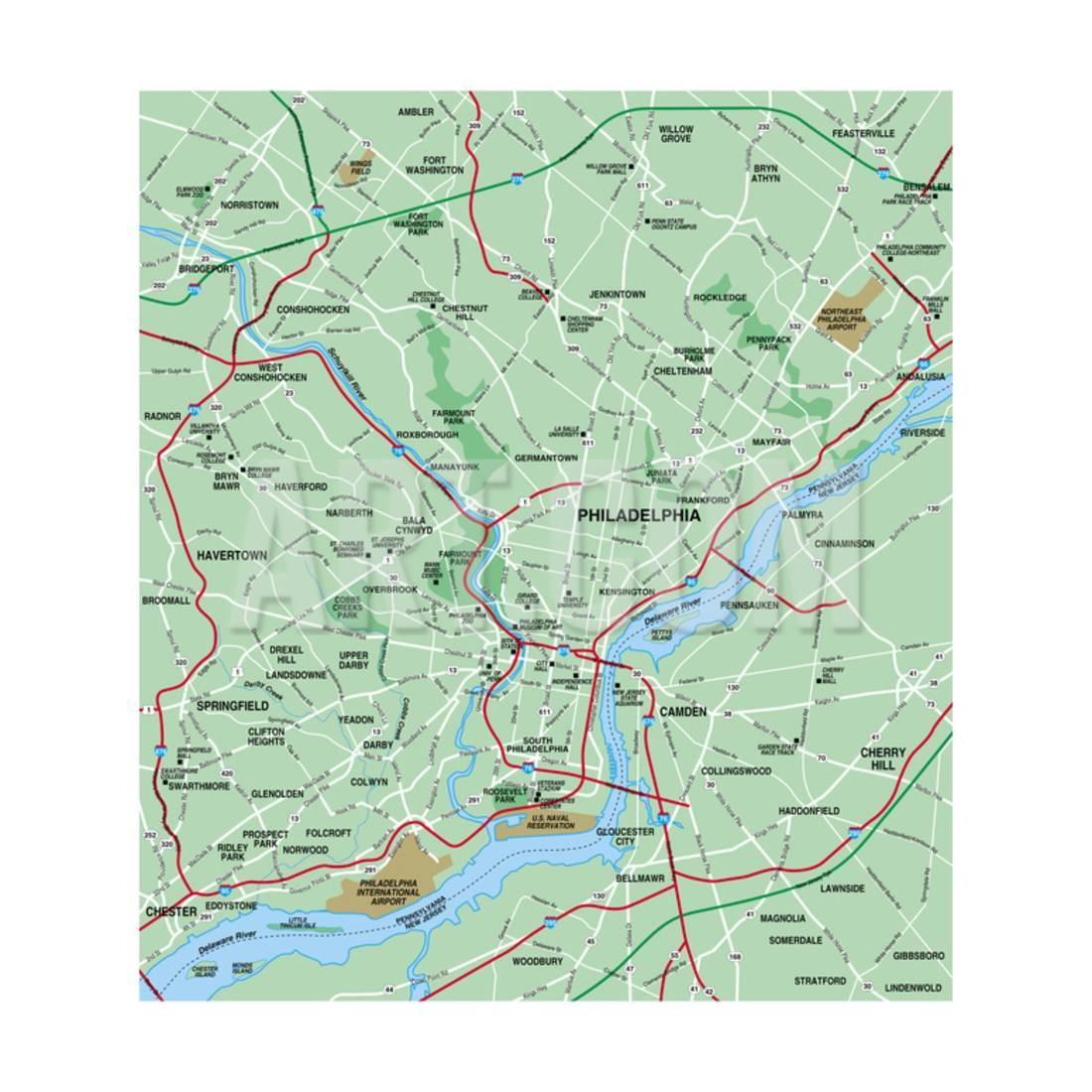 Philadelphia, Pennsylvania Metropolitan Nearby Map Print Wall Artwork Through BFordyce image relating to Printable Maps of Philadelphia named Philadelphia, Pennsylvania Metropolitan Neighborhood Map Print Wall Artwork By means of BFordyce
